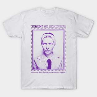 Simone de Beauvoir // Retro Style Design T-Shirt